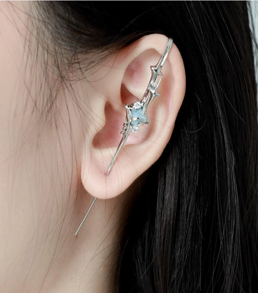 Veltharaa™ Lunar Diamond Needle Earrings